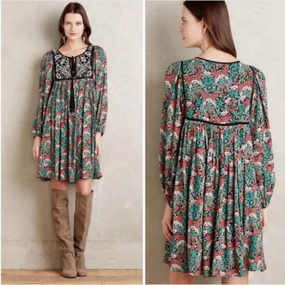 Anthropologie Dresses & Skirts - Anthropologie Floreat Ottava Floral Peasant Boho Dress size XL